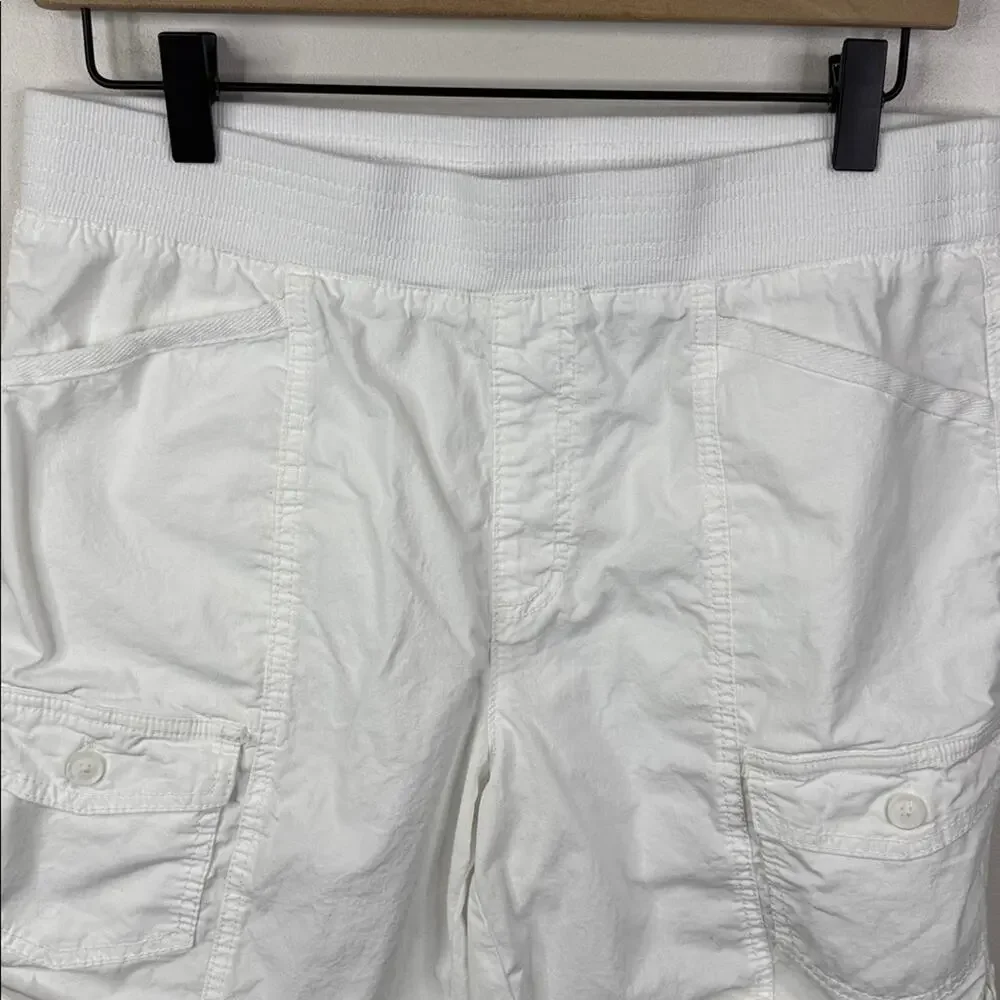 Chico's Pull On Cargo Utility Shorts White Elastic Waist Womens Size 0.5 (US 6) - Picture 2 of 7